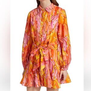 Farm Rio Pink Ombré Bananas mini dress
